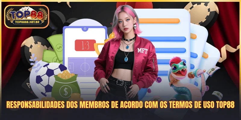 Responsabilidades dos membros de acordo com os Termos De Uso Top88
