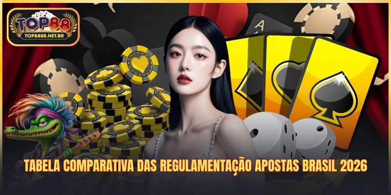 Tabela comparativa das regulamentação apostas Brasil 2026